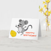 Maus mit Käse Geburtstag Karte (Gelbe Blume)