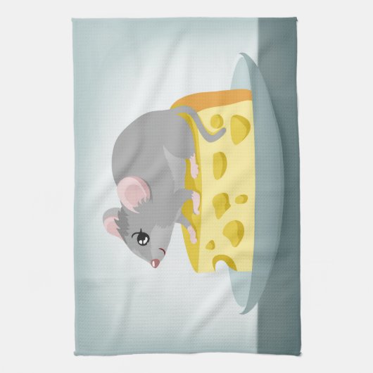Maus mit Käse Geschirrtuch (Vertikal)