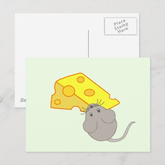 Maus mit Käse Postkarte (Vorne/Hinten)