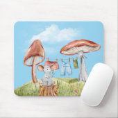 Maus mit Mushroom-Wäscheleine Mousepad (Mit Mouse)