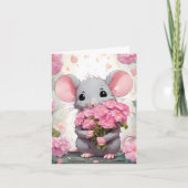 Maus mit rosa Blume (Vorderseite)