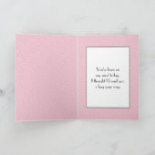 Maus mit rosa Blume auf Polka-Punkten Karte (Innenseite)