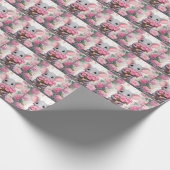 Maus mit rosa Blume Geschenkpapier (Ecke)