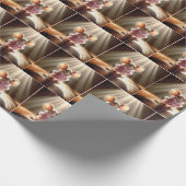 Maus mit rosa Robe und Slippers Geschenkpapier (Ecke)