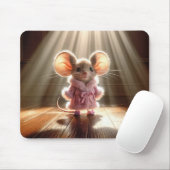 Maus mit rosa Robe und Slippers Mousepad (Mit Mouse)