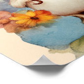 Maus mit Schirm-orange-blaues rosa Papier Poster (Ecke)