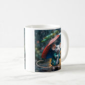 Maus mit Schirm Postcard Kaffeetasse (VorderseiteRechts)
