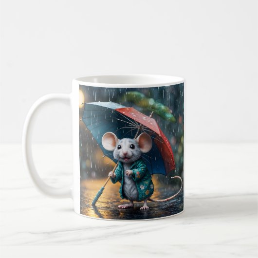 Maus mit Schirm Postcard Kaffeetasse (Links)