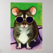 Maus mit Sonnenbrille | AI Art Poster (Vorne)