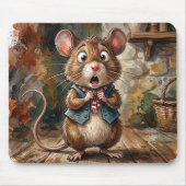 Maus mit überraschter Miene Mousepad (Vorne)