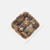 Maus mit überraschter Miene  Serviette (Ecke)