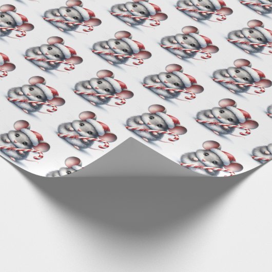 Maus mit Weihnachtscreme Geschenkpapier (Ecke)