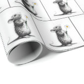 Maus mit weißer Daisy Geschenkpapier (Rolleneckpunkt)