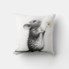 Maus mit weißer Daisy Kissen