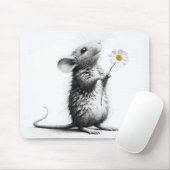 Maus mit weißer Daisy Mousepad (Mit Mouse)