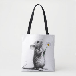 Maus mit weißer Daisy Tasche
