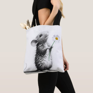Maus mit weißer Daisy Tasche