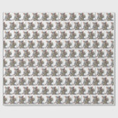 Maus mit Wilflower Bouquet Geschenkpapier (Flach)