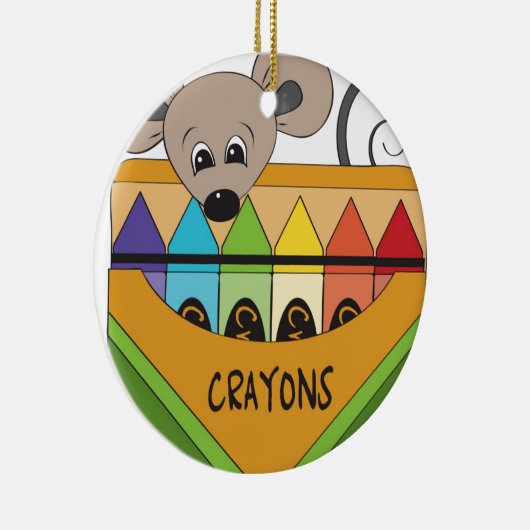 Maus mit Zeichenstiften Keramikornament (Rechts)