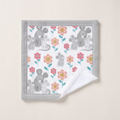 Maus Mutter, Babys graue Grenze Muttertag Badhandtuch Set (Waschlappen)