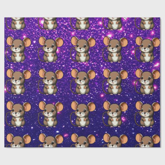 Maus Niedlich charmant Themed-Geschenkwrake Geschenkpapier (Flach)