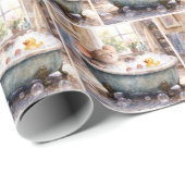 Maus nimmt ein Schaumbad Geschenkpapier (Rolleneckpunkt)