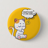 Maus oder Fisch? - lustiges Haustier - Tief denken Button (Vorderseite)