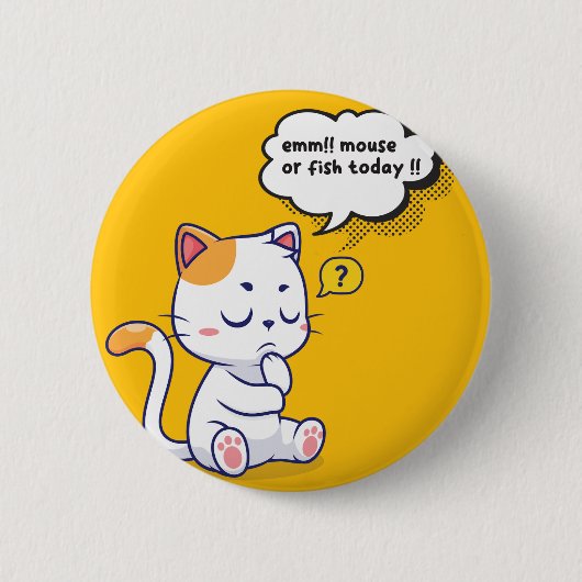 Maus oder Fisch? - lustiges Haustier - Tief denken Button (Vorderseite)