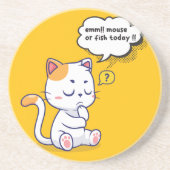 Maus oder Fisch? - lustiges Haustier - Tief denken Getränkeuntersetzer (Vorne)