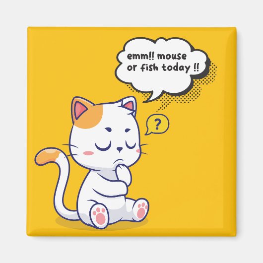 Maus oder Fisch? - lustiges Haustier - Tief denken Magnet (Vorne)