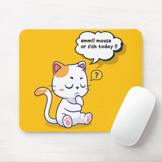 Maus oder Fisch? - lustiges Haustier - Tief denken Mousepad (Mit Mouse)