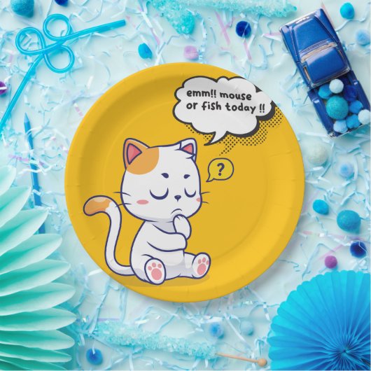 Maus oder Fisch? - lustiges Haustier - Tief denken Pappteller (Party)