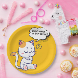 Maus oder Fisch? - lustiges Haustier - Tief denken Pappteller