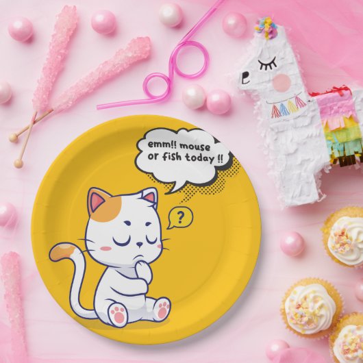 Maus oder Fisch? - lustiges Haustier - Tief denken Pappteller (Party)