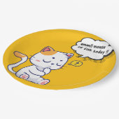 Maus oder Fisch? - lustiges Haustier - Tief denken Pappteller (Schrägansicht)