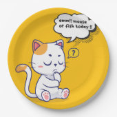 Maus oder Fisch? - lustiges Haustier - Tief denken Pappteller (Vorderseite)