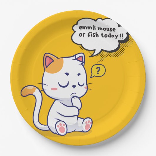 Maus oder Fisch? - lustiges Haustier - Tief denken Pappteller (Vorderseite)