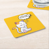 Maus oder Fisch? - lustiges Haustier - Tief denken Rechteckiger Pappuntersetzer (angewinkelt)