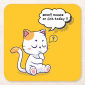 Maus oder Fisch? - lustiges Haustier - Tief denken Rechteckiger Pappuntersetzer (Vorderseite)