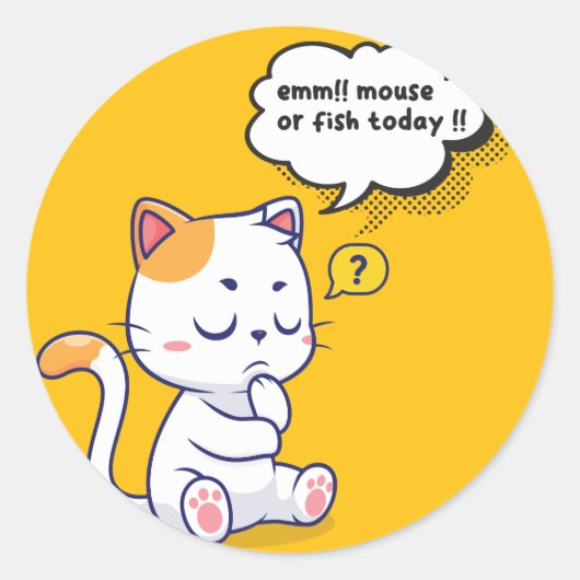 Maus oder Fisch? - lustiges Haustier - Tief denken Runder Aufkleber (Vorderseite)