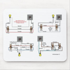 Maus-Pad 3-Wege-Schaltdiagramme für Elektriker Mousepad