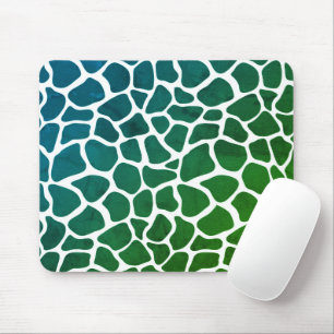 Maus-Pad - Animal Print Giraffe grün/blau Mousepad