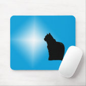 Maus Pad - Black Cat Silhouette und Star Mousepad (Mit Mouse)