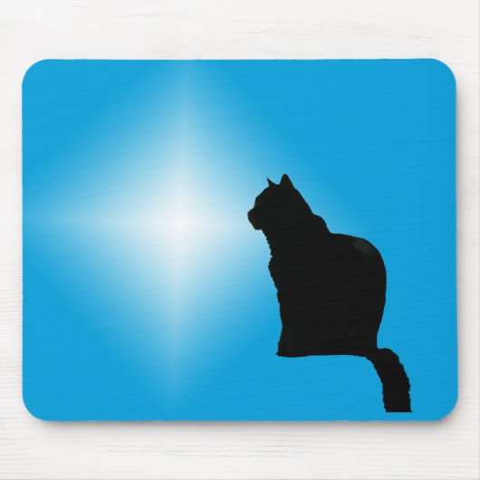 Maus Pad - Black Cat Silhouette und Star Mousepad (Vorne)