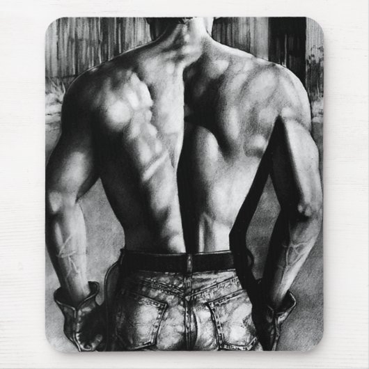 Maus Pad für Männer Maskuline Art Cool Bodybuilder Mousepad (Vorne)