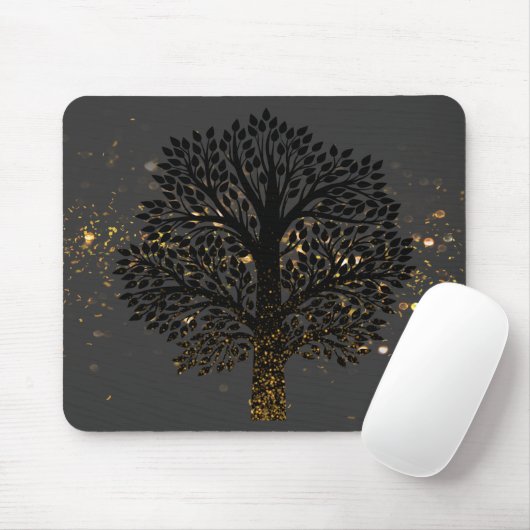 Maus-Pad für Schwarz und Gold Tree Mousepad (Mit Mouse)