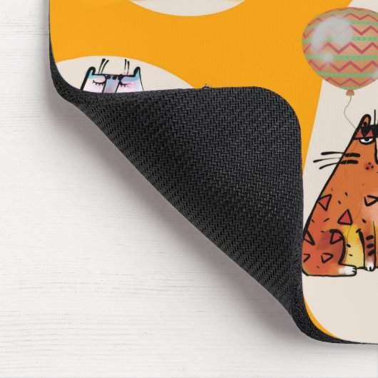 Maus-Pad mit Comickatzen Mousepad (Ecke)