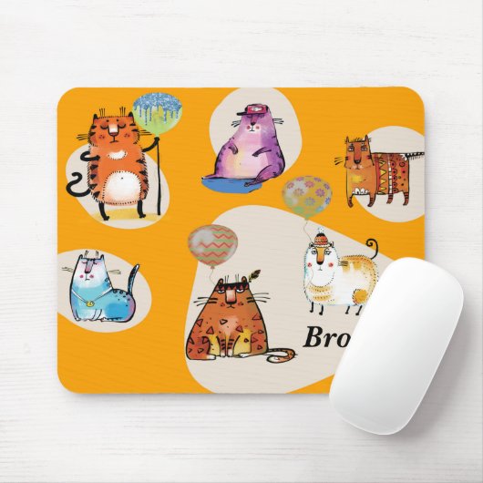 Maus-Pad mit Comickatzen Mousepad (Mit Mouse)