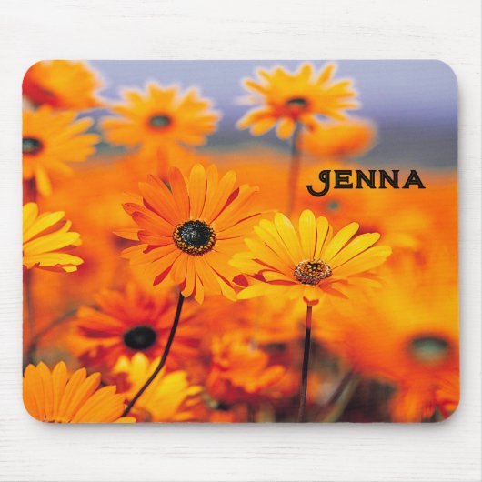 Maus-Pad mit goldfarbenen Daisis Mousepad (Vorne)