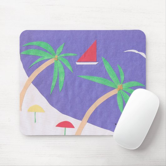 Maus Pad mit Inselszene Mousepad (Mit Mouse)